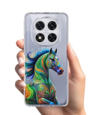 Etui do Xiaomi Redmi Note 14 Pro 5G przeźroczyste, silikonowe Flexi, Dzika Mandala, Koń