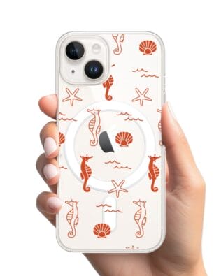 Etui do iPhone 14 z MagSafe przeźroczyste, silikonowe Flexi, wakacyjne wzory