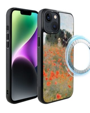 Etui do iPhone 14 IBIZU DropGuard Matt z MagSafe, Claude Monet, pole maków