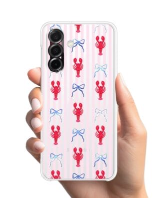 Etui do Samsung Galaxy A26 5G przeźroczyste, silikonowe Flexi, krab i kokardki