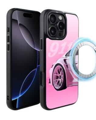 Etui do iPhone 16 Pro Max IBIZU DropGuard Matt z MagSafe, TechDrive, 911 różowe