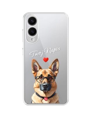 Etui do Samsung Galaxy S25 Edge przeźroczyste, silikonowe Flexi, Puppy Love, pies rasy Owczarek Niemiecki