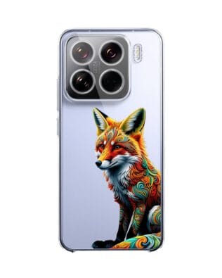 Etui do Xiaomi 15 przeźroczyste, silikonowe Flexi, Dzika Mandala, Lis