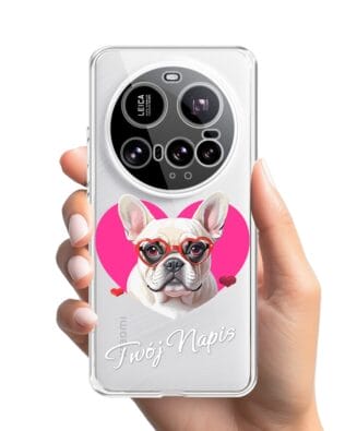 Etui do Xiaomi 15 Ultra przeźroczyste, silikonowe Flexi, Puppy Love, pies rasy Buldog Francuski