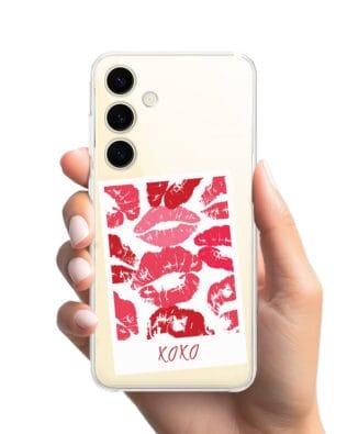Etui do Samsung Galaxy S24 Plus przeźroczyste, silikonowe Flexi, pocałunki, polaroid