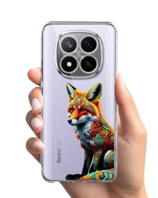 Etui do Xiaomi Redmi Note 14 Pro Plus 5G przeźroczyste, silikonowe Flexi, Dzika Mandala, Lis