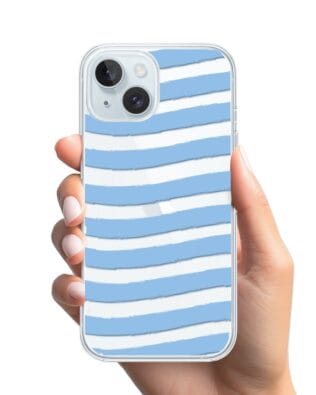 Etui do iPhone 15 Plus przeźroczyste, silikonowe Flexi, fale morskie