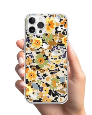 Etui do iPhone 12 Pro Max przeźroczyste, silikonowe Flexi, malowane kwiatki