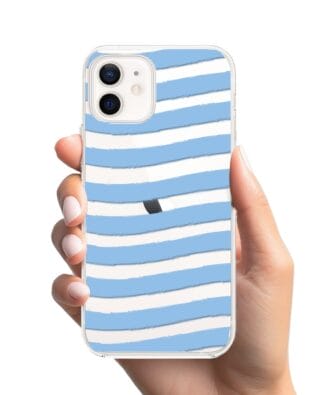Etui do iPhone 12 Mini przeźroczyste, silikonowe Flexi, fale morskie