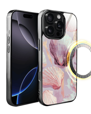 Etui do iPhone 16 Pro Max IBIZU Elite Glass z MagSafe Morze, Perłowa muszla, czarne
