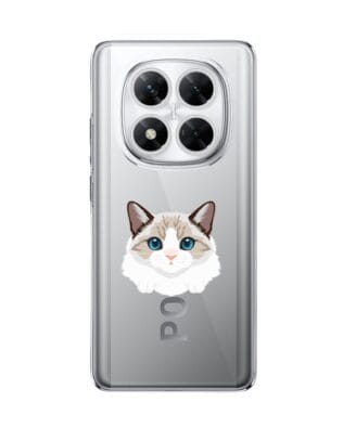 Etui do Xiaomi POCO X7 przeźroczyste, silikonowe Flexi, kot birmański