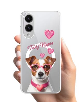 Etui do Samsung Galaxy S25 Edge z MagSafe przeźroczyste, silikonowe Flexi, Puppy Love, pies rasy Jack Russell Terrier