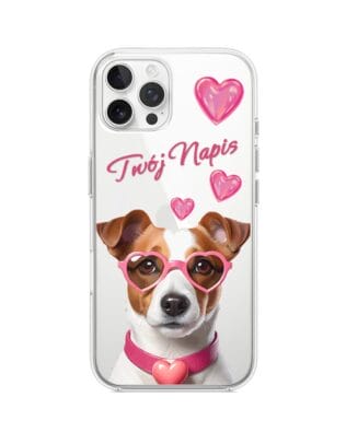 Etui do iPhone 12 Pro Max przeźroczyste, silikonowe Flexi, Puppy Love, pies rasy Jack Russell Terrier