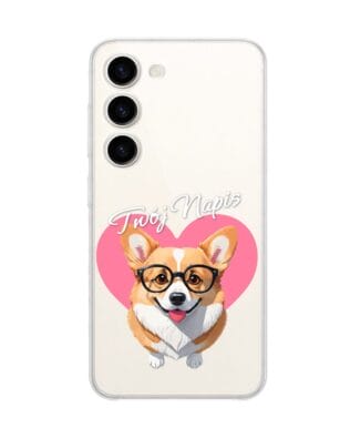 Etui do Samsung Galaxy S23 FE 5G przeźroczyste, silikonowe Flexi, Puppy Love, pies rasy Corgi