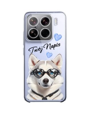 Etui do Xiaomi 15 przeźroczyste, silikonowe Flexi, Puppy Love, pies rasy Husky