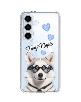 Etui do Samsung Galaxy S24 FE z MagSafe przeźroczyste, silikonowe Flexi, Puppy Love, pies rasy Husky