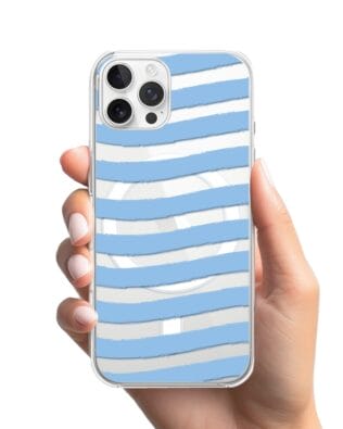 Etui do iPhone 12 Pro z MagSafe przeźroczyste, silikonowe Flexi, fale morskie
