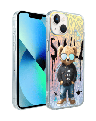 Etui do iPhone 13 IBIZU California Sunset, zmieniające kolor, Graffiti Boy, artystyczny miś