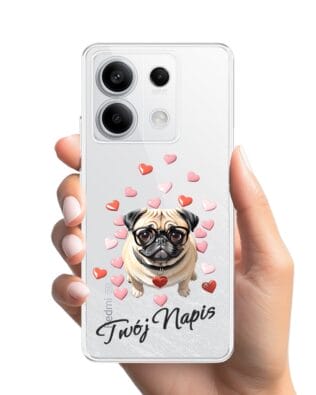 Etui do Xiaomi Redmi Note 13 Pro 5G przeźroczyste, silikonowe Flexi, Puppy Love, pies rasy Mops