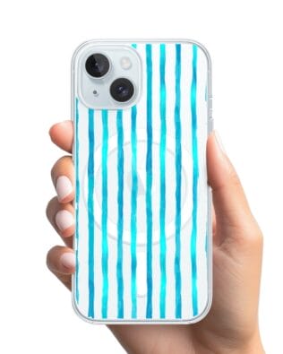 Etui do iPhone 15 Plus z MagSafe przeźroczyste, silikonowe Flexi, szept fal