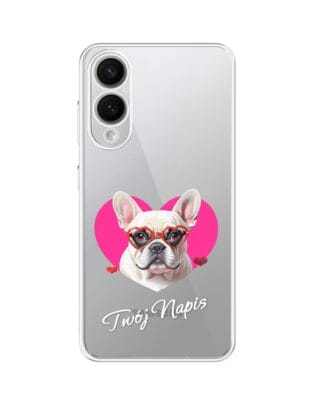 Etui do Samsung Galaxy S25 Edge przeźroczyste, silikonowe Flexi, Puppy Love, pies rasy Buldog Francuski