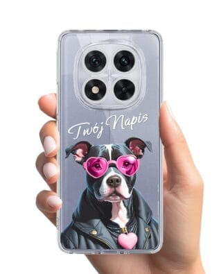 Etui do Xiaomi Redmi Note 14 Pro 5G przeźroczyste, silikonowe Flexi, Puppy Love, pies rasy Amstaff