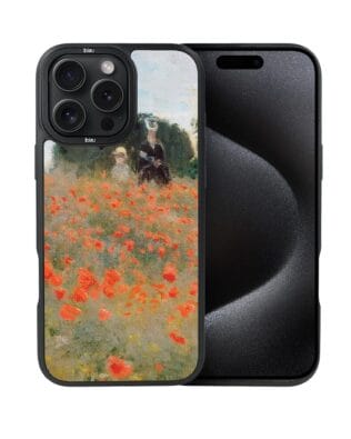 Etui do iPhone 15 Pro Max IBIZU DropGuard Matt z MagSafe, Claude Monet, pole maków