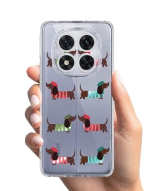 Etui do Xiaomi Redmi Note 14 Pro 5G przeźroczyste, silikonowe Flexi, jamnik w Paryżu
