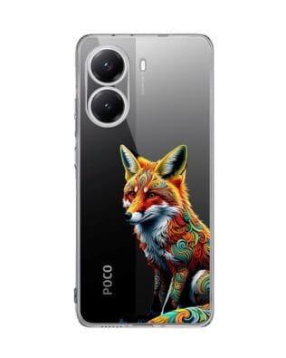 Etui do Xiaomi POCO X7 Pro przeźroczyste, silikonowe Flexi, Dzika Mandala, Lis
