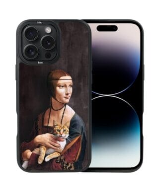 Etui do iPhone 14 Pro Max IBIZU DropGuard Matt z MagSafe, Leonardo Da Vinci, dama z kotem