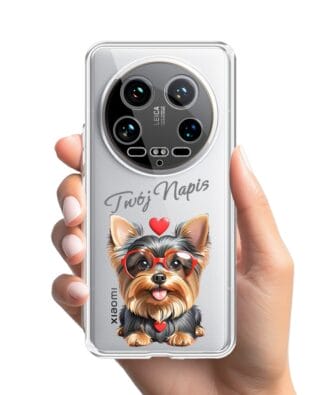 Etui do Xiaomi 14 Ultra przeźroczyste, silikonowe Flexi, Puppy Love, pies rasy York