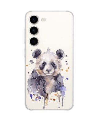 Etui do Samsung Galaxy S23 FE 5G przeźroczyste, silikonowe Flexi, Akwarelowe Zoo, Panda