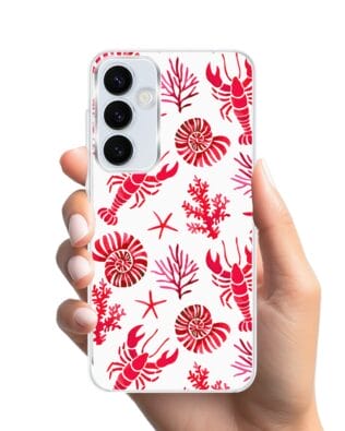 Etui do Samsung Galaxy A55 5G z MagSafe przeźroczyste, silikonowe Flexi, krab, muszle