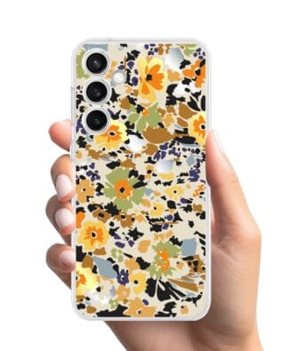 Etui do Samsung Galaxy S23 FE 5G przeźroczyste, silikonowe Flexi, malowane kwiatki