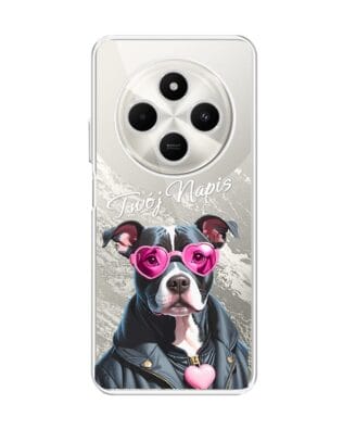 Etui do Xiaomi POCO C75 przeźroczyste, silikonowe Flexi, Puppy Love, pies rasy Amstaff