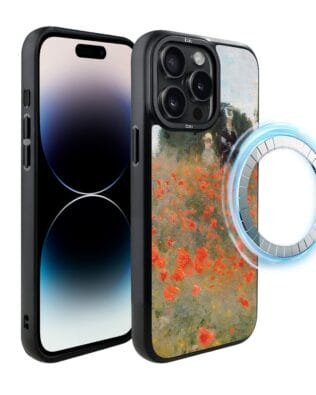 Etui do iPhone 14 Pro IBIZU DropGuard Matt z MagSafe, Claude Monet, pole maków