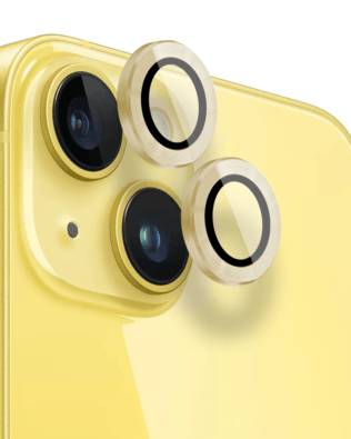 Metalowa osłona obiektywu aparatu ze szkła hartowanego 9H do iPhone 14, 1 zestaw, złota