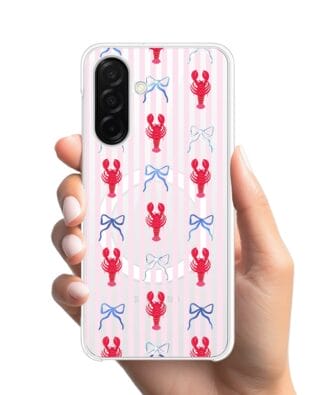 Etui do Samsung Galaxy A26 5G z MagSafe przeźroczyste, silikonowe Flexi, krab i kokardki
