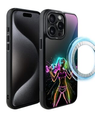 Etui do iPhone 15 Pro IBIZU DropGuard Matt z MagSafe, #ElectroMove, Wibracja fitness