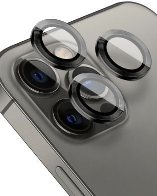 Metalowa osłona obiektywu aparatu ze szkła hartowanego 9H do iPhone 12 Pro Max, 1 zestaw, czarna