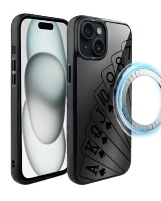 Etui do iPhone 15 IBIZU DropGuard Matt z MagSafe, Midnight, Karty do gry