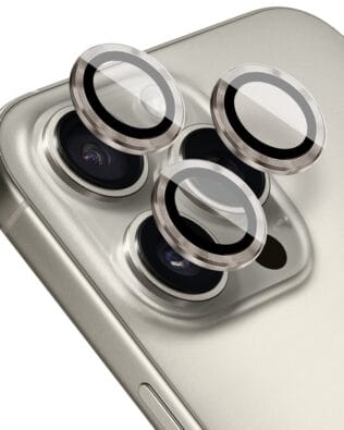 Metalowa osłona obiektywu aparatu ze szkła hartowanego 9H do iPhone 16 Pro Max, 1 zestaw, tytanowa