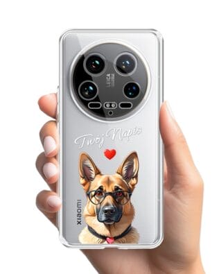 Etui do Xiaomi 14 Ultra przeźroczyste, silikonowe Flexi, Puppy Love, pies rasy Owczarek Niemiecki