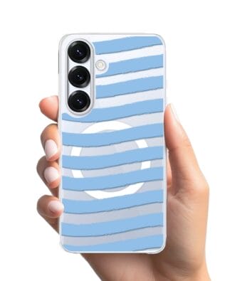 Etui do Samsung Galaxy S25 Plus z MagSafe przeźroczyste, silikonowe Flexi, fale morskie