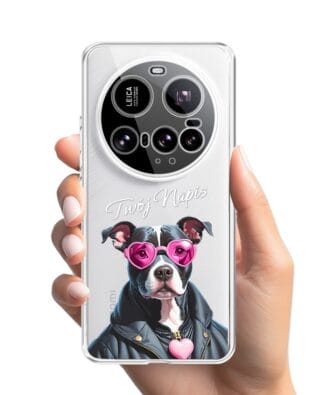 Etui do Xiaomi 15 Ultra przeźroczyste, silikonowe Flexi, Puppy Love, pies rasy Amstaff