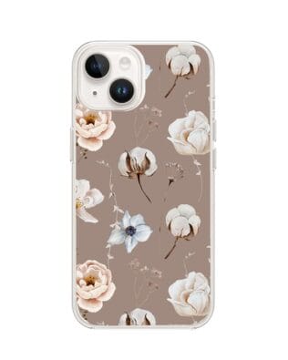 Etui do iPhone 14 z MagSafe przeźroczyste, silikonowe Flexi, akwarelowe kwiatki