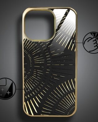 Etui do iPhone 16 Pro Max IBIZU Elite Glass z MagSafe Mistyczne wzory, Boski promień czarne, złote