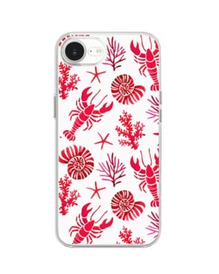 Etui do iPhone 16e przeźroczyste, silikonowe Flexi, krab, muszle