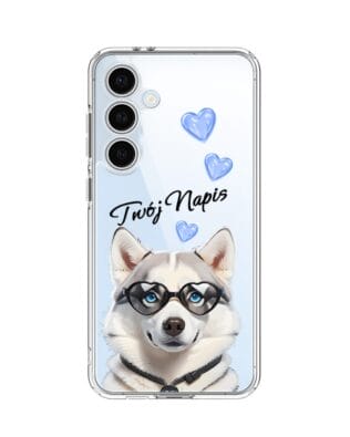 Etui do Samsung Galaxy S24 FE przeźroczyste, silikonowe Flexi, Puppy Love, pies rasy Husky