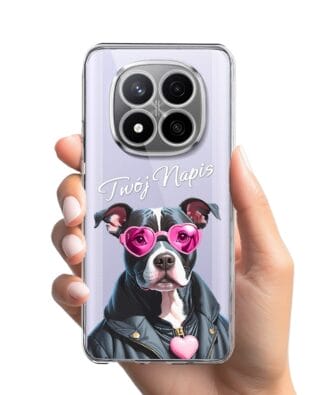 Etui do Xiaomi Redmi Note 14 Pro Plus 5G przeźroczyste, silikonowe Flexi, Puppy Love, pies rasy Amstaff